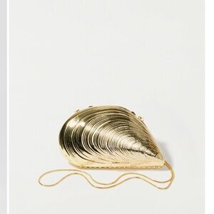 Simkhai gold hard shell clutch small mini clutch new in box unused